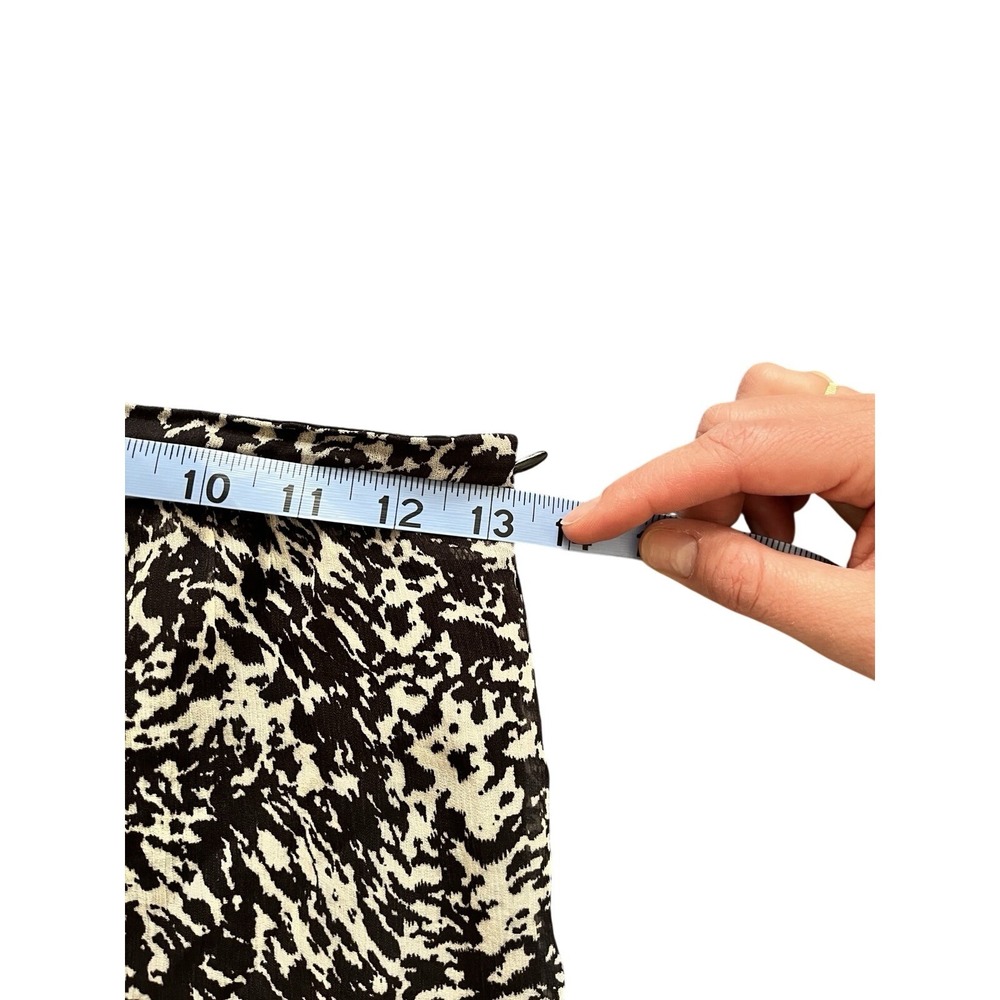 Women's Skirt Ba&sh Size 0 Animal Print Ruffle Hem Side Zip Midi Skirt Black XS - Picture 6 of 9